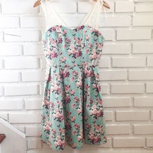 MODCLOTH Mint and Pink Floral Blossom Dress
